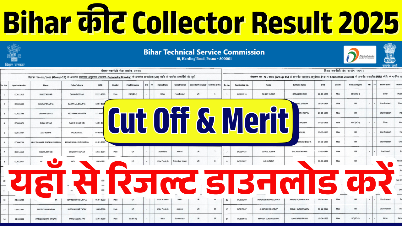 Bihar Insect Collector Result 2025
